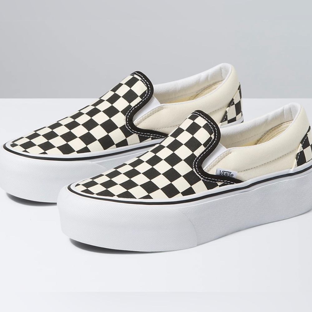 Vans checkered platform slip-on sz. 6.5